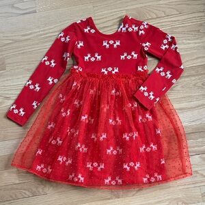 Hanna Andersson Red Reindeer Kids Formal Dress